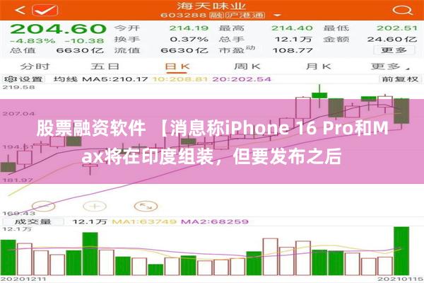 股票融资软件 【消息称iPhone 16 Pro和Max将在印度组装，但要发布之后